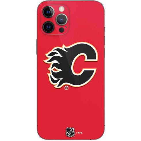 NHL Calgary Flames Solid Background iPhone 12 Pro Max Skin